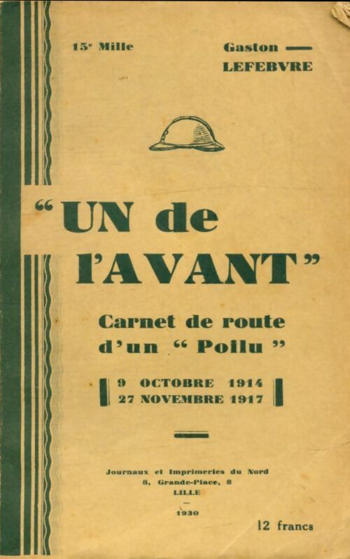 Livrenpoche : Un de l'avant - Gaston Lefebvre - Livre