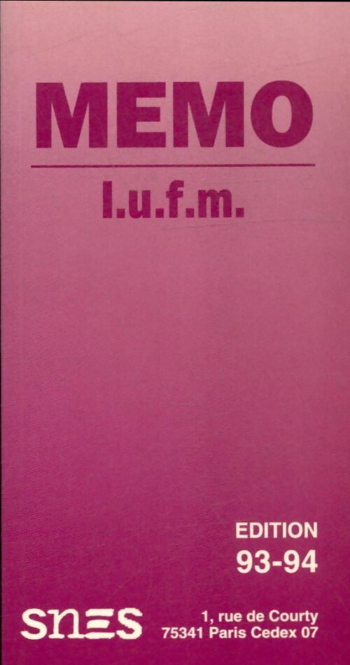Livrenpoche : Memo IUFM 93-94 - Collectif - Livre