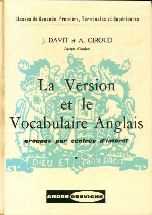 Livrenpoche : La version et le vocabulaire anglais - J. Davit - Livre