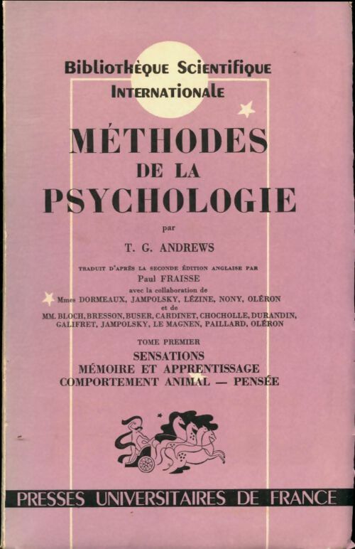 Livrenpoche : Méthodes de la psychologie Tome I - T.G Andrews - Livre