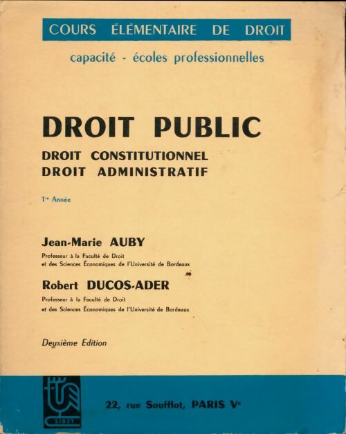 Livrenpoche : Droit public  - Jean-Marie Auby - Livre