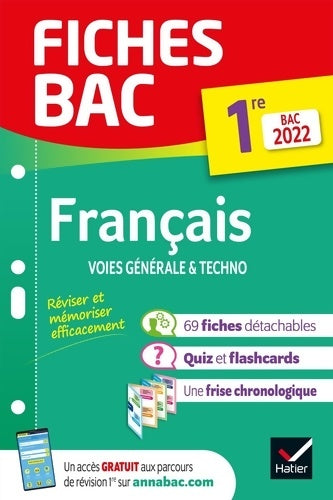 Fiches bac français 1re générale & techno bac 2022 - Collectif -  Hatier GF - Livre