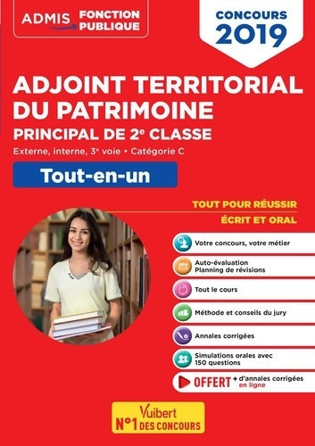 Livrenpoche : Concours adjoint territorial du patrimoine - catégorie c - tout-en-un : Concours externe interne et 3e voie - concours 2019 - Camille Le Lann - Livre