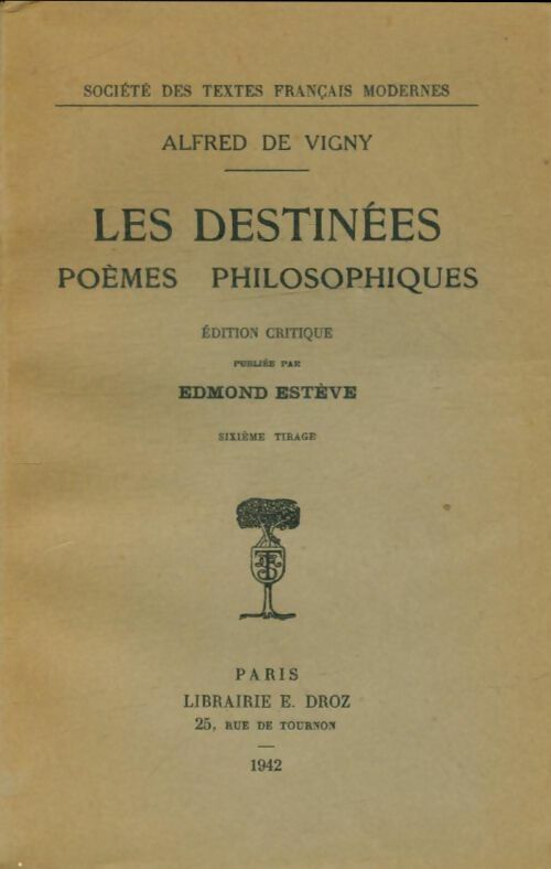 Livrenpoche : Les destinées - Alfred De Vigny - Livre