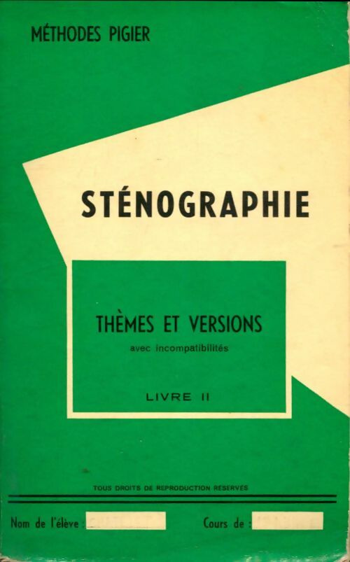 Livrenpoche : Sténographie thèmes et versions Tome II - Collectif - Livre