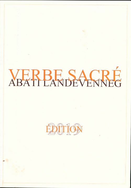 Livrenpoche : Verbe sacré. Abati landevenneg 2019 - Collectif - Livre