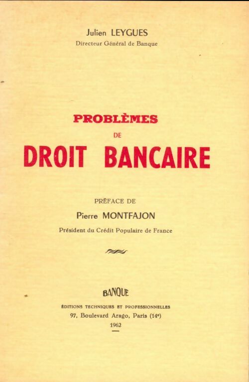 Livrenpoche : Problèmes de droit bancaire - Julien Leygues - Livre