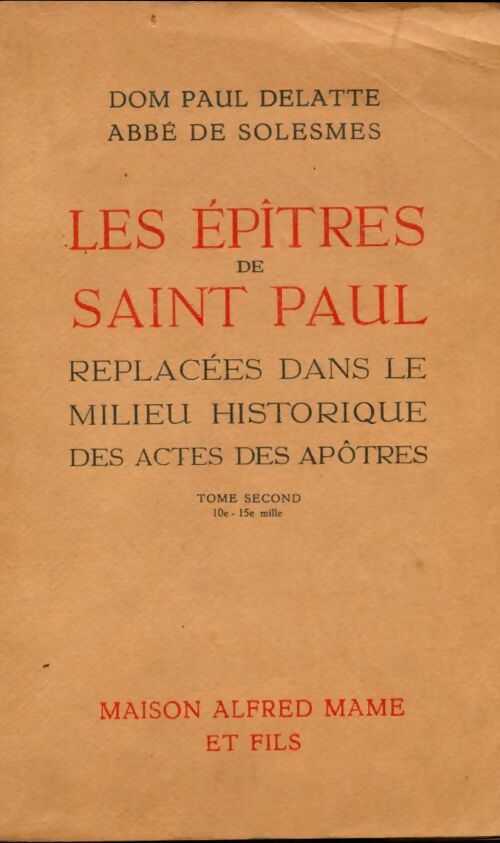 Livrenpoche : Les épîtres de Saint Paul Tome II - Paul Delatte - Livre