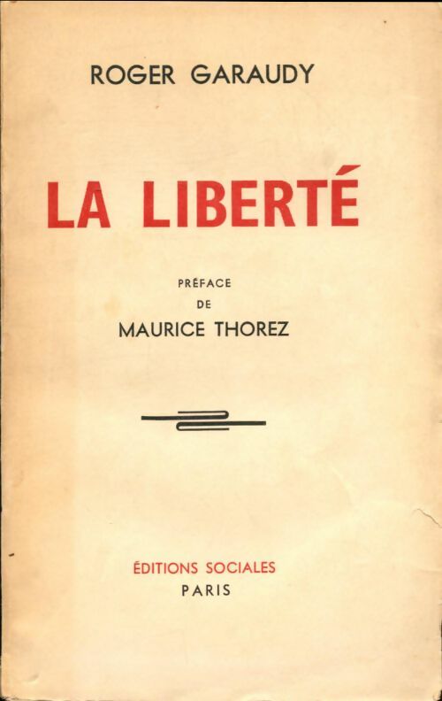 Livrenpoche : La liberté - Roger Garaudy - Livre