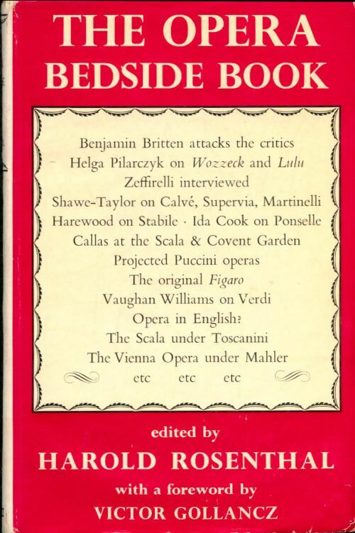 The opera bedside book - Harold Rosenthal -  Littlehampton book services ltd - Livre