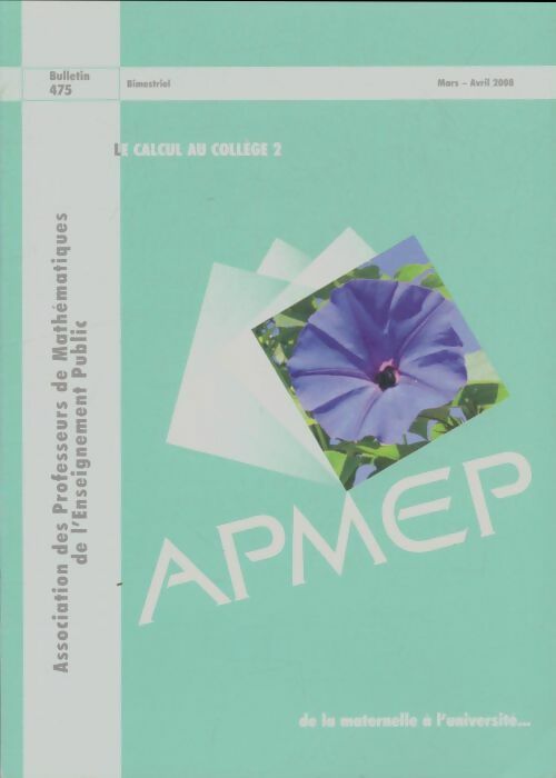Livrenpoche : Bulletin APMEP n°475 - Collectif - Livre