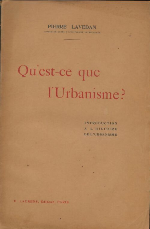 Livrenpoche : Qu'est-ce que l'urbanisme ? - Pierre Lavedan - Livre