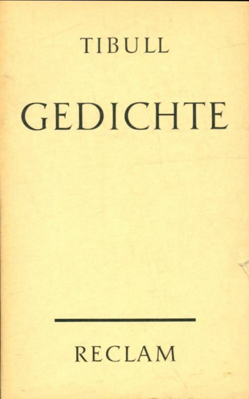 Livrenpoche : Gedichte - Tibull - Livre