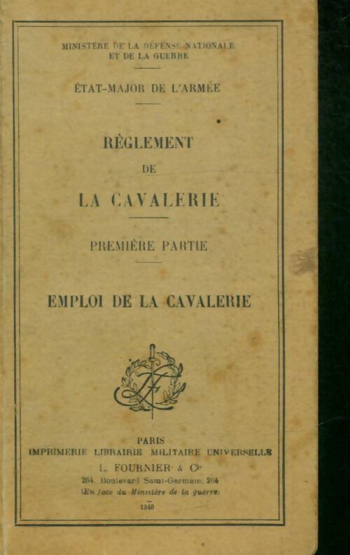 Livrenpoche : Règlement de la cavalerie Tome I : Emploi de la cavalerie - Collectif - Livre