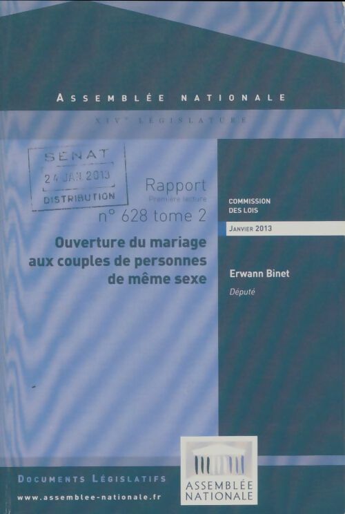 Livrenpoche : Ouverture du mariage aux couples de personnes de même sexe - Erwann Binet - Livre