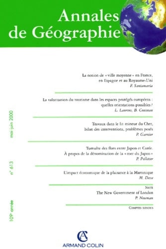 Livrenpoche : Annales de géographie n°613 mai-juin 2000 - Armand Colin - Livre