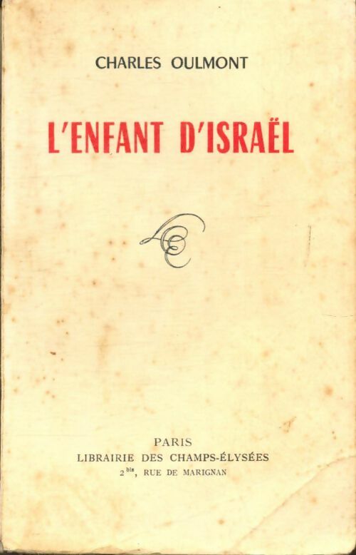 Livrenpoche : L'enfant d'Israël - Charles Oulmont - Livre