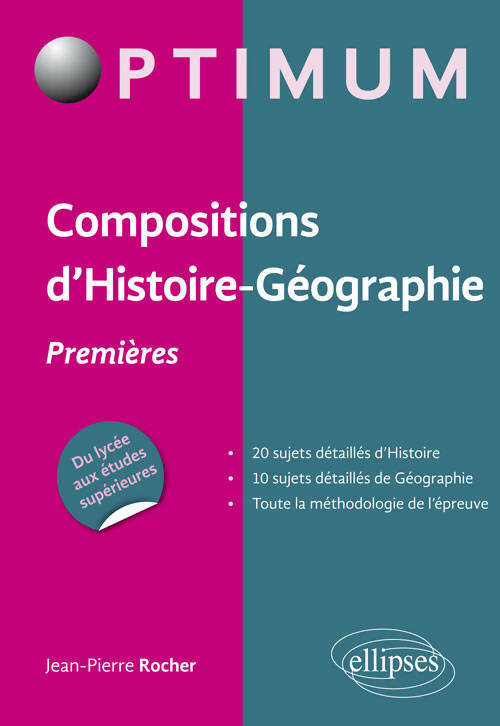 Livrenpoche : Compositions d'histoire géographie - premières - Jean-Pierre Rocher - Livre