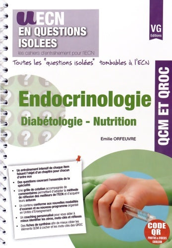Livrenpoche : Endocrinologie : Diabétologie-nutrition - Emilie Orfeuvre - Livre