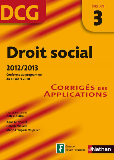 Livrenpoche : Droit social épreuve 3 DCG - Collectif - Livre