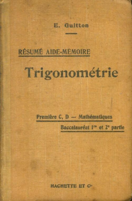 Livrenpoche : Trigonométrie : Résumé aide-mémoire - E. Guitton - Livre