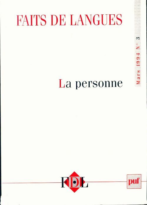 Livrenpoche : Faits de langues numéro 3 1994 - Collectif - Livre