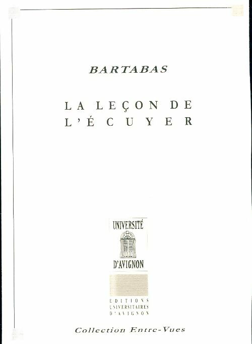 Livrenpoche : La leçon de l'écuyer - Bartabas - Livre