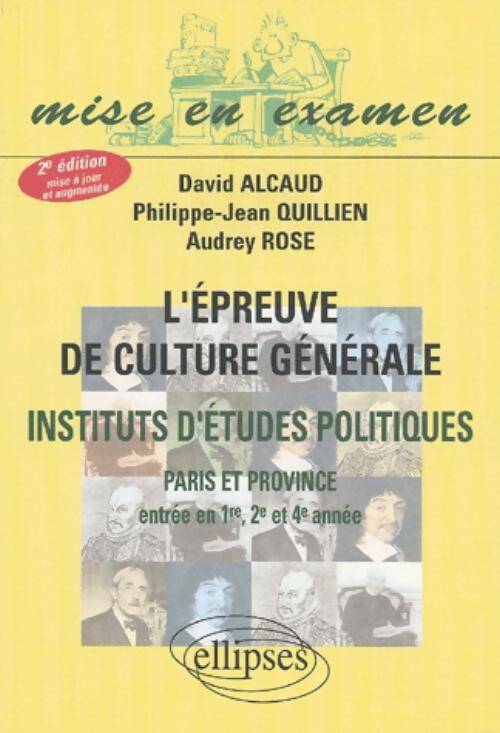 Livrenpoche : L'épreuve de culture générale : Iep de Paris et province - David Alcaud - Livre