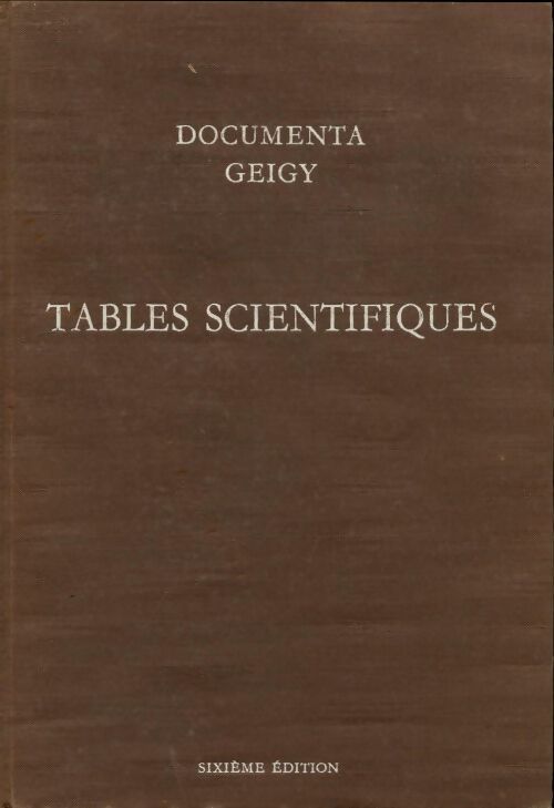 Livrenpoche : Tables scientifiques - Documenta Geigy - Livre