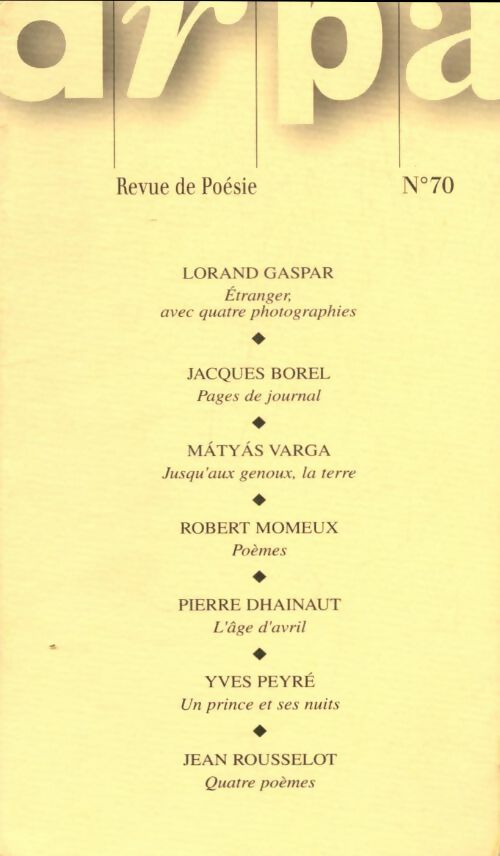 Livrenpoche : Arpa n°70 - Collectif - Livre