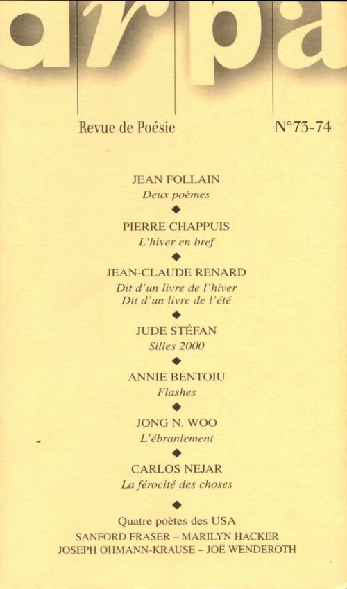 Livrenpoche : Arpa n°73-74 - Collectif - Livre