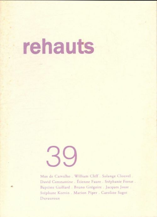 Livrenpoche : Rehauts n°39 - Collectif - Livre