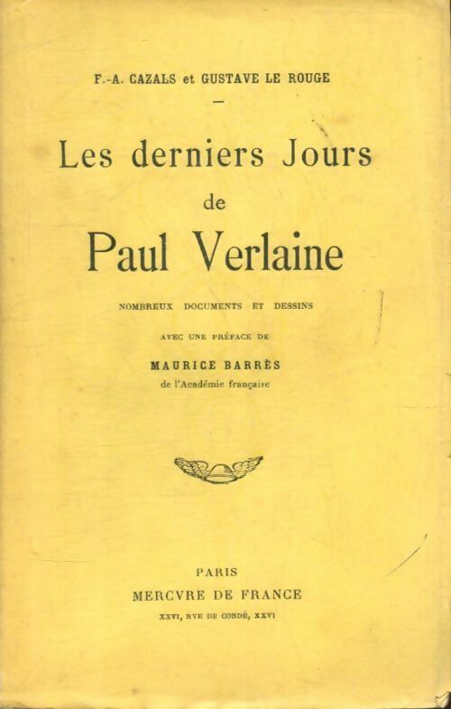 Livrenpoche : Les derniers jours de Paul Verlaine - Gustave Frédéric-Auguste; Le Rouge - Livre