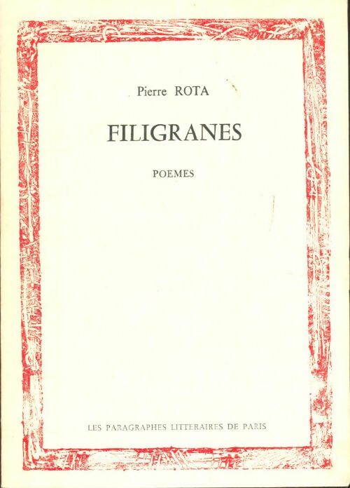 Livrenpoche : Filigranes - Pierre Rota - Livre
