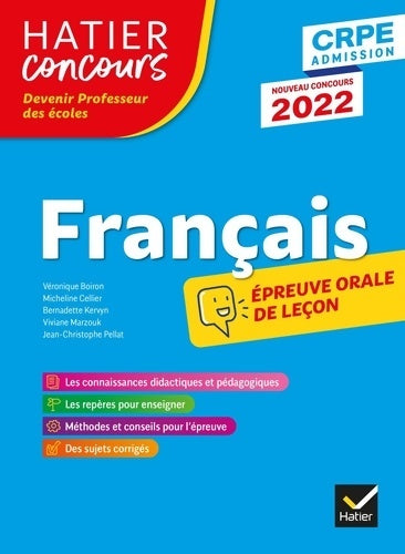 Livrenpoche : Français - CRPE 2022 - épreuve orale d'admission - Jean-Christophe Pellat - Livre