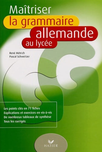 Livrenpoche : Maîtriser la grammaire allemande au lycée arcom - Pascal Schweitzer - Livre