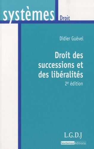 Livrenpoche : Droit des successions et des libéralités - Didier Guével - Livre
