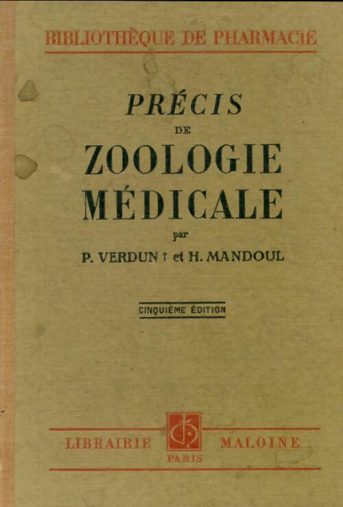 Livrenpoche : Précis de zoologie médicale - P Verdun - Livre