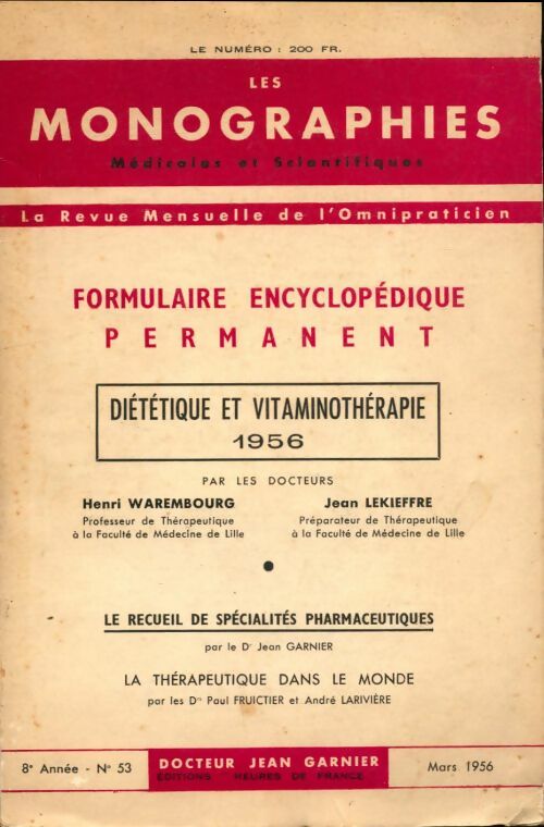 Livrenpoche : Diététique et vitaminothérapie - Henri Warembourg - Livre