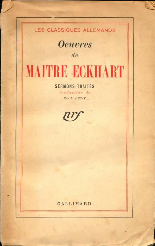 Livrenpoche : Oeuvres de Maître Eckhart - Maître Eckhart - Livre