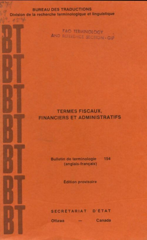 Livrenpoche : Bulletin de terminologie n°154 - Collectif - Livre