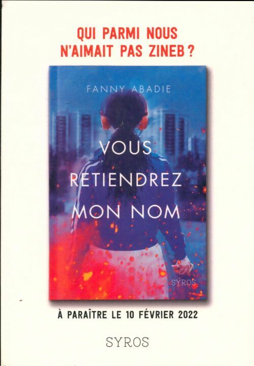 Livrenpoche : Vous retiendrez mon nom - Fanny Abadie - Livre