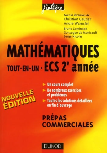 Livrenpoche : Cours tout-en-un de prépas commerciales - Cours et exercices corrigés - Christian Gautier - Livre