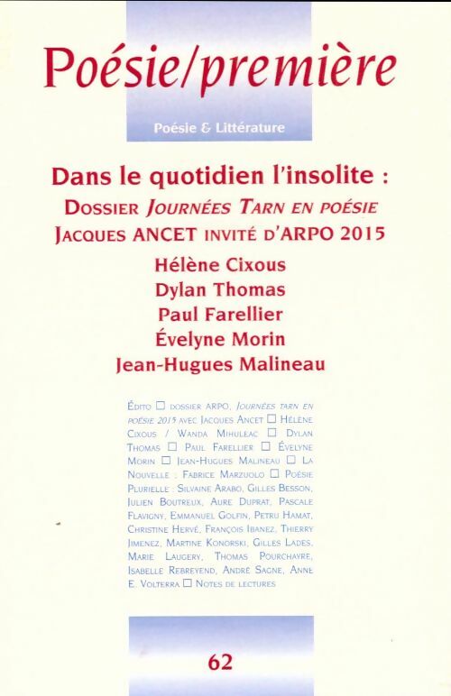 Livrenpoche : Poésie / Première n°62 - Collectif - Livre