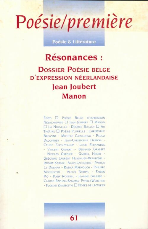 Livrenpoche : Poésie / Première n°61 - Collectif - Livre