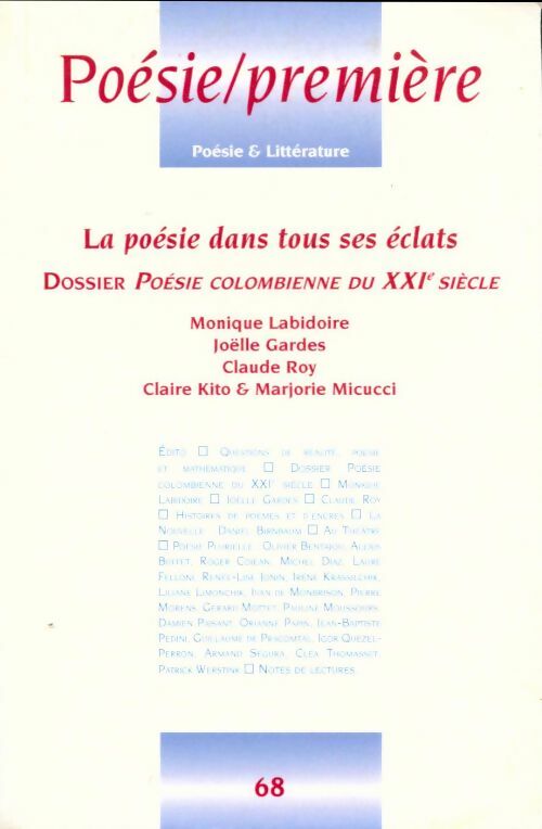 Livrenpoche : Poésie / Première n°68 - Collectif - Livre