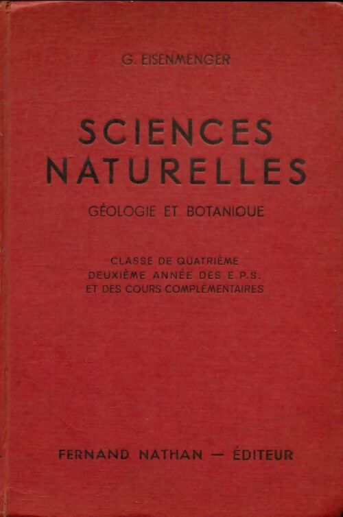 Livrenpoche : Sciences naturelles 4e - G Eisenmenger - Livre