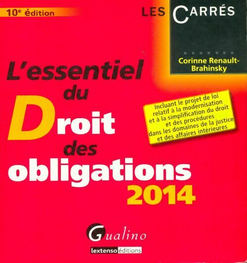 Livrenpoche : L'essentiel du droit des obligations 2014 - Corinne Renault-Brahinsky - Livre