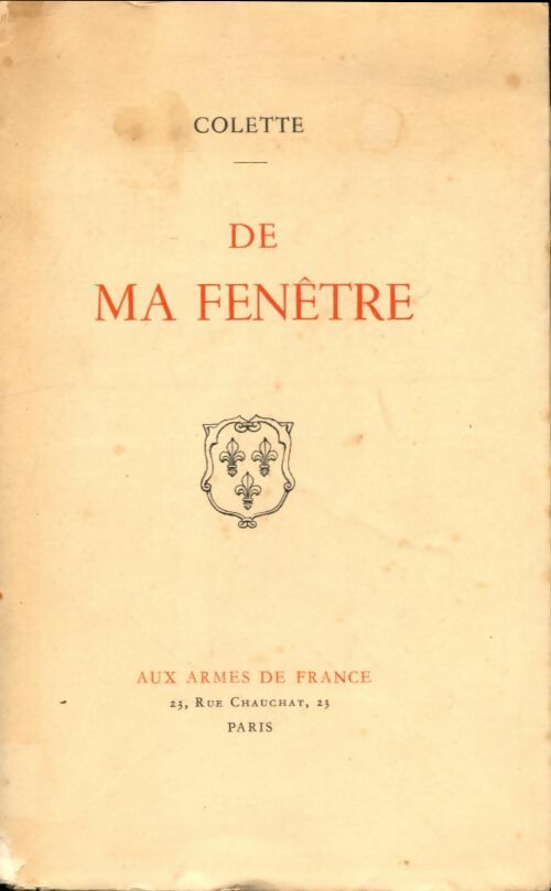 Livrenpoche : De ma fenêtre - Colette - Livre