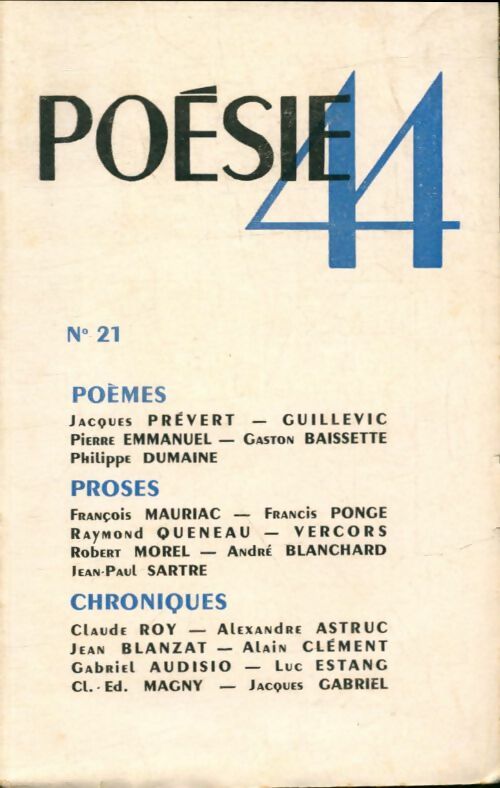 Livrenpoche : Poésie 44 n°21 - Collectif - Livre